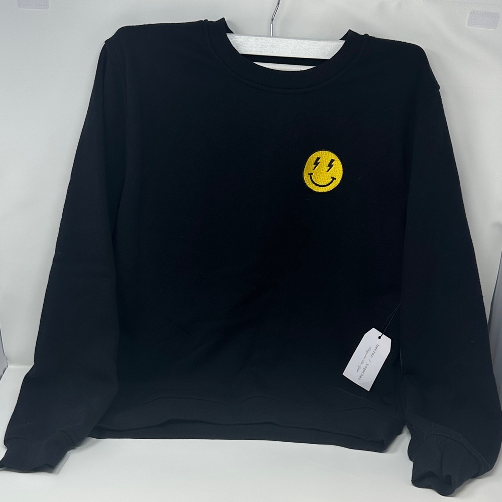 Black Smiley Face Sweatshirt